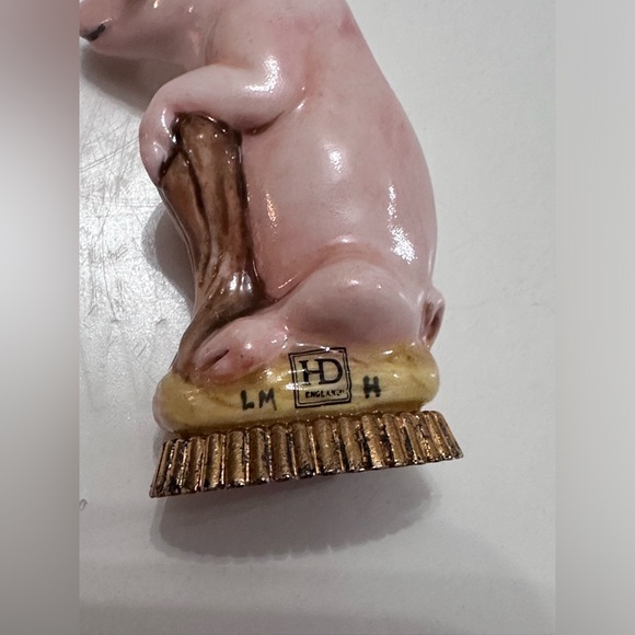 Rare Halcyon Days England Pig Enameled Porcelain Figurine Art - Picture 7 of 9